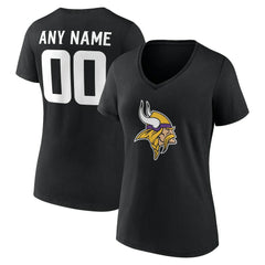 Minnesota Vikings Women's Team Authentic Personalized Name & Number V-Neck T-Shirt - Black online