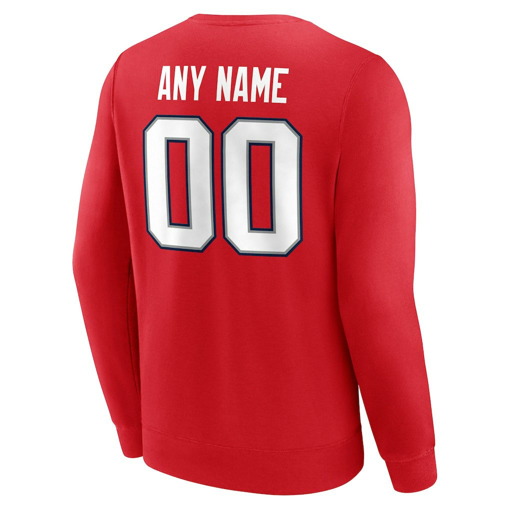 New England Patriots Team Authentic Personalized Name & Number Sweatshirt - Red outlet
