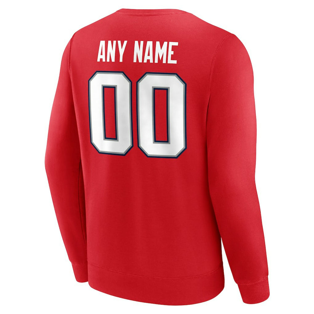 New England Patriots Team Authentic Personalized Name & Number Sweatshirt - Red outlet