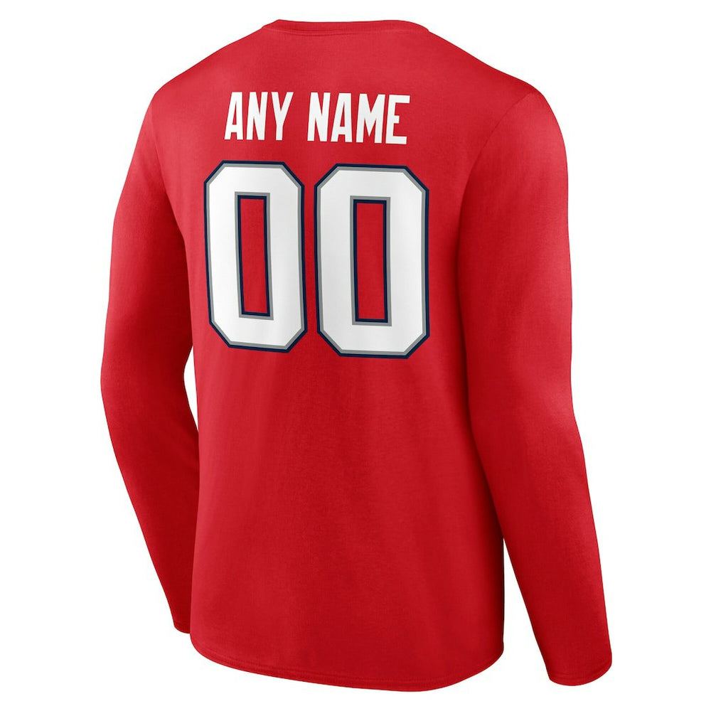 New England Patriots Team Authentic Personalized Name & Number Long Sleeve T-Shirt - Red online