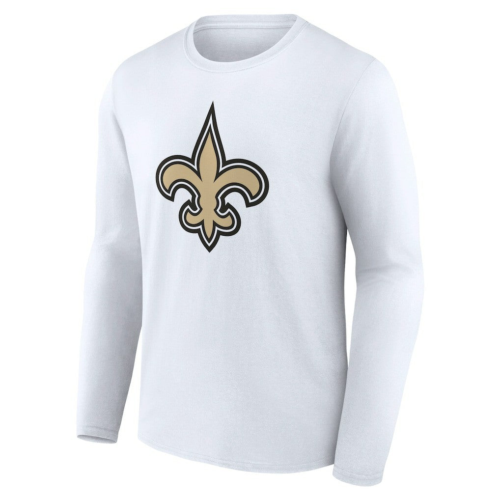 New Orleans Saints Team Authentic Personalized Name & Number Long Sleeve T-Shirt - White for sale