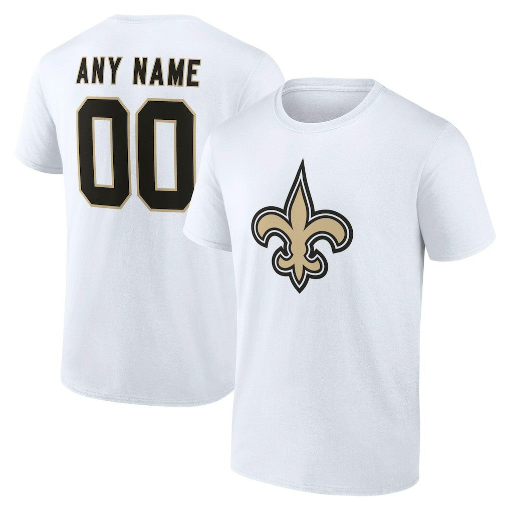 New Orleans Saints Team Authentic Personalized Name & Number T-Shirt - White discount