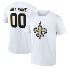 New Orleans Saints Team Authentic Personalized Name & Number T-Shirt - White discount