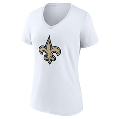 New Orleans Saints Women's Team Authentic Personalized Name & Number V-Neck T-Shirt - White outlet
