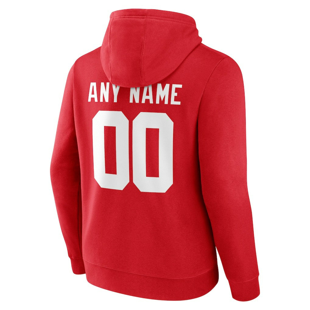 New York Giants Team Authentic Personalized Name & Number Hoodie - Red outlet