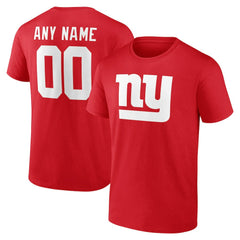 New York Giants Team Authentic Personalized Name & Number T-Shirt - Red outlet