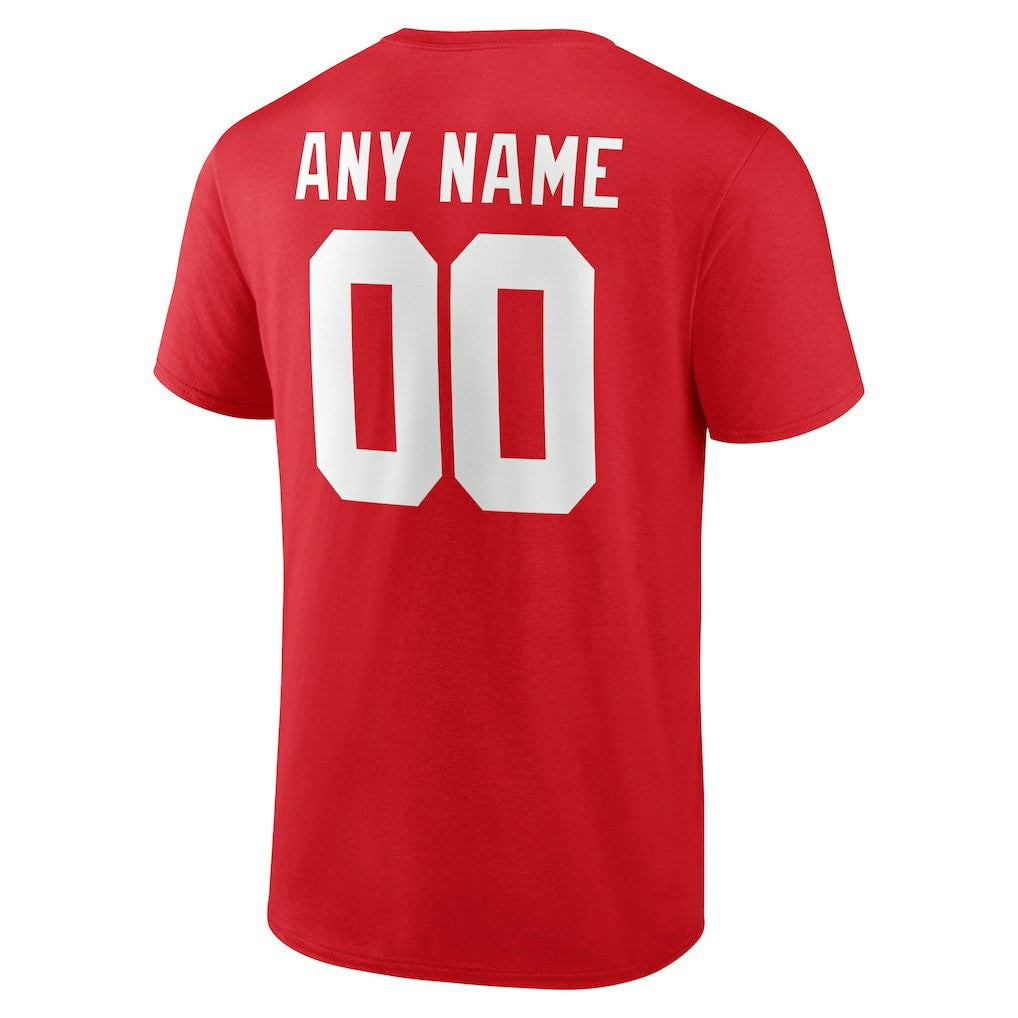 New York Giants Team Authentic Personalized Name & Number T-Shirt - Red outlet