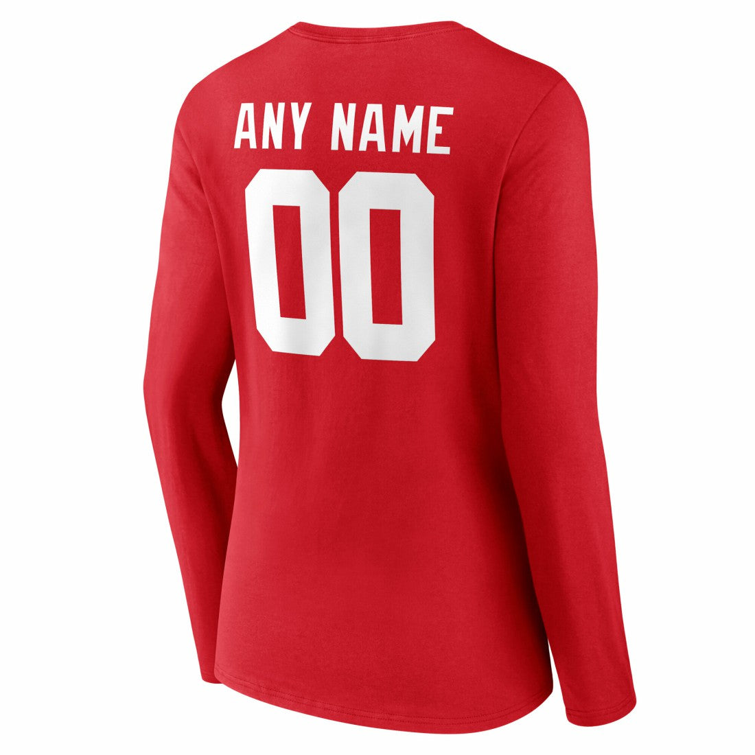 New York Giants Women's Team Authentic Personalized Name & Number Long Sleeve V-Neck T-Shirt - Red discount