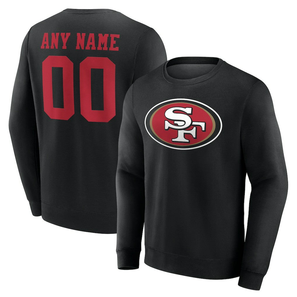 San Francisco 49ers Team Authentic Personalized Name & Number Sweatshirt - Black sale
