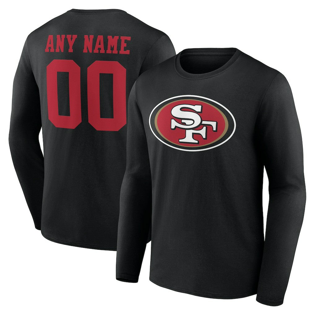 San Francisco 49ers Team Authentic Personalized Name & Number Long Sleeve T-Shirt - Black online