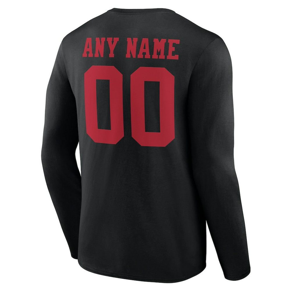 San Francisco 49ers Team Authentic Personalized Name & Number Long Sleeve T-Shirt - Black online