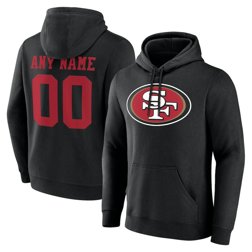 San Francisco 49ers Team Authentic Personalized Name & Number Hoodie - Black online