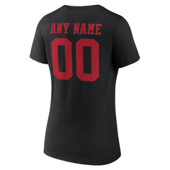 San Francisco 49ers Women's Team Authentic Personalized Name & Number V-Neck T-Shirt - Black discount