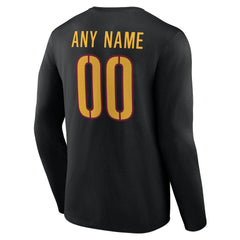 Washington Commanders Team Authentic Personalized Name & Number Long Sleeve T-Shirt - Black on sale