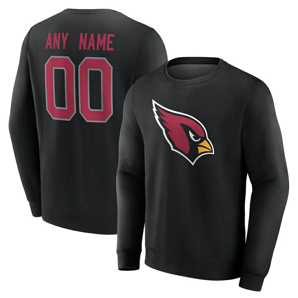 Arizona Cardinals Team Authentic Personalized Name & Number Sweatshirt - Black for sale