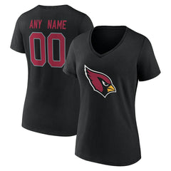 Arizona Cardinals Women's Team Authentic Personalized Name & Number V-Neck T-Shirt - Black sale