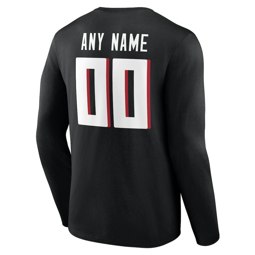 Atlanta Falcons Team Authentic Personalized Name & Number Long Sleeve T-Shirt - Black sale