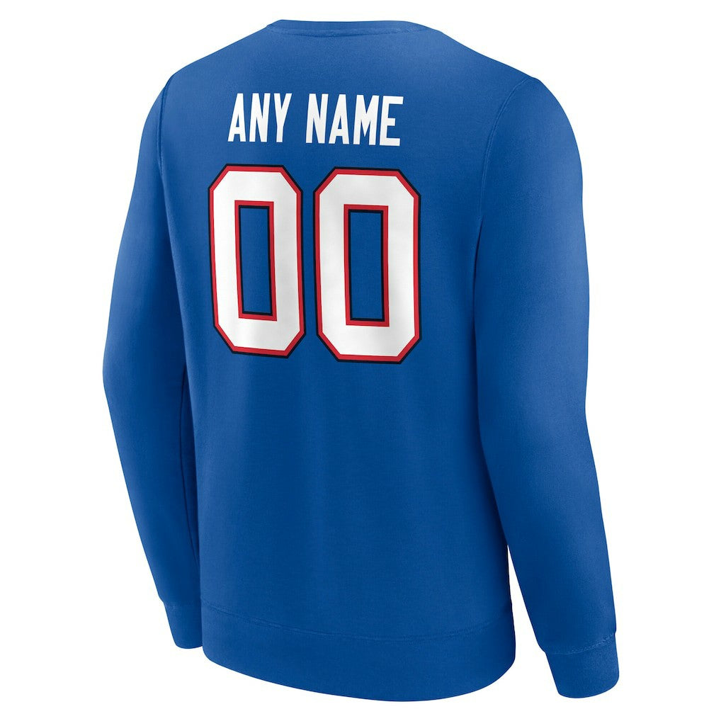 Buffalo Bills Team Authentic Personalized Name & Number Sweatshirt - Royal for sale