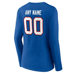 Buffalo Bills Women's Team Authentic Personalized Name & Number Long Sleeve V-Neck T-Shirt - Royal outlet