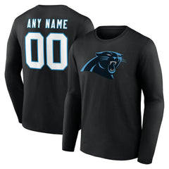 Carolina Panthers Team Authentic Personalized Name & Number Long Sleeve T-Shirt - Black discount