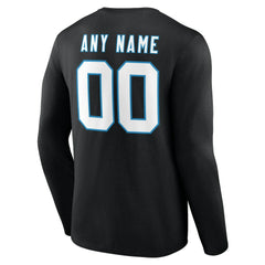 Carolina Panthers Team Authentic Personalized Name & Number Long Sleeve T-Shirt - Black discount