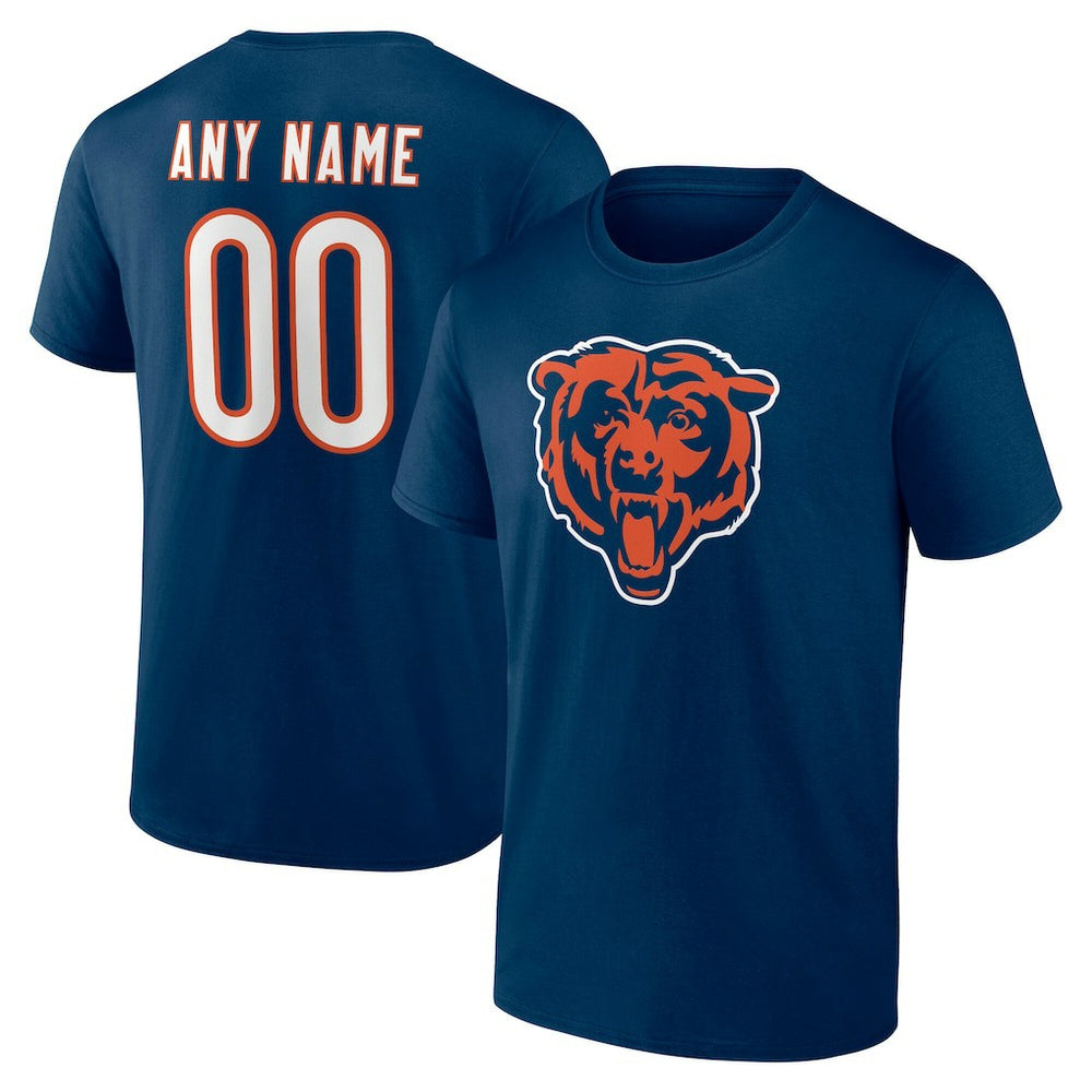 Chicago Bears Team Authentic Personalized Name & Number T-Shirt - Navy outlet