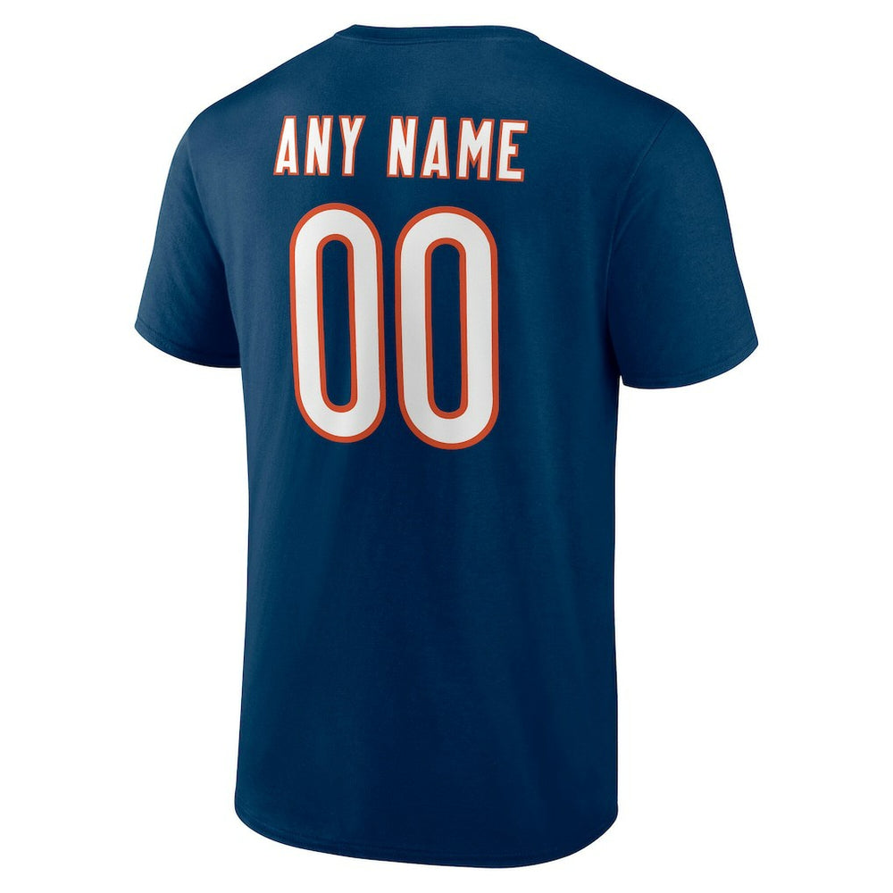 Chicago Bears Team Authentic Personalized Name & Number T-Shirt - Navy outlet