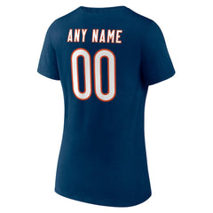 Chicago Bears Women's Team Authentic Personalized Name & Number V-Neck T-Shirt - Navy discount