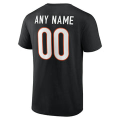Cincinnati Bengals Team Authentic Personalized Name & Number T-Shirt - Black for sale