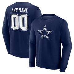 Dallas Cowboys Team Authentic Personalized Name & Number Sweatshirt - Navy cheap