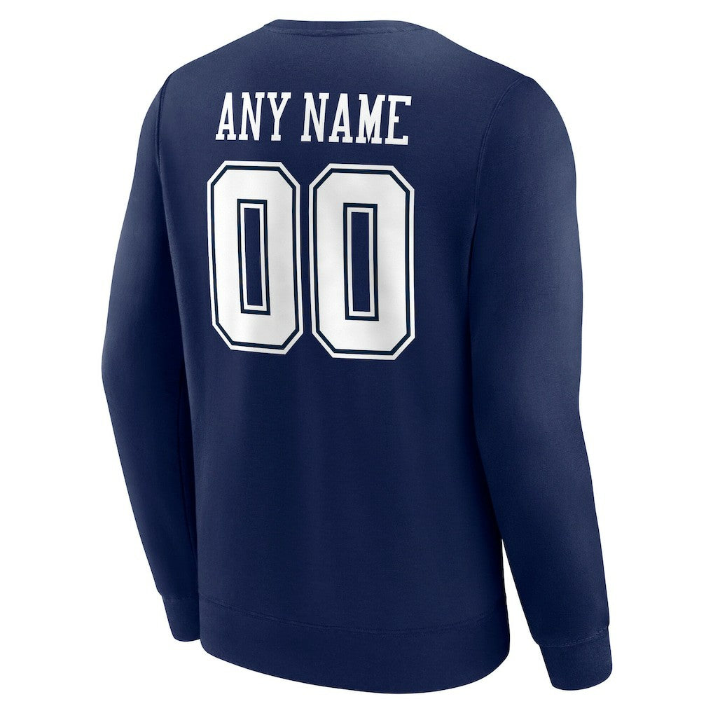 Dallas Cowboys Team Authentic Personalized Name & Number Sweatshirt - Navy cheap
