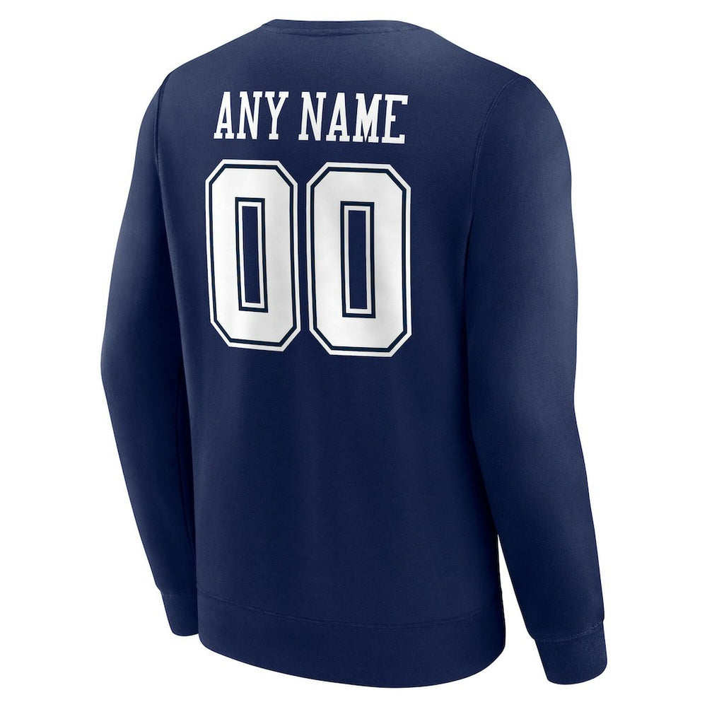 Dallas Cowboys Team Authentic Personalized Name & Number Sweatshirt - Navy cheap