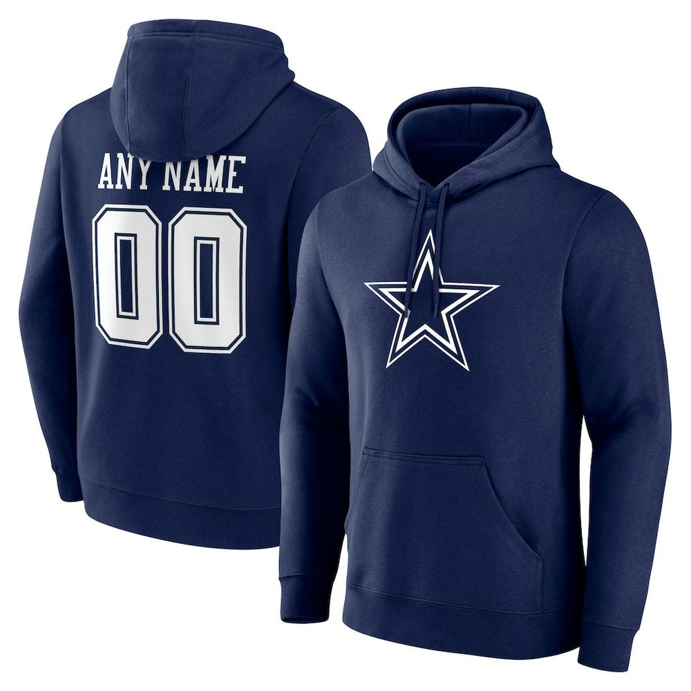 Dallas Cowboys Team Authentic Personalized Name & Number Hoodie - Navy outlet
