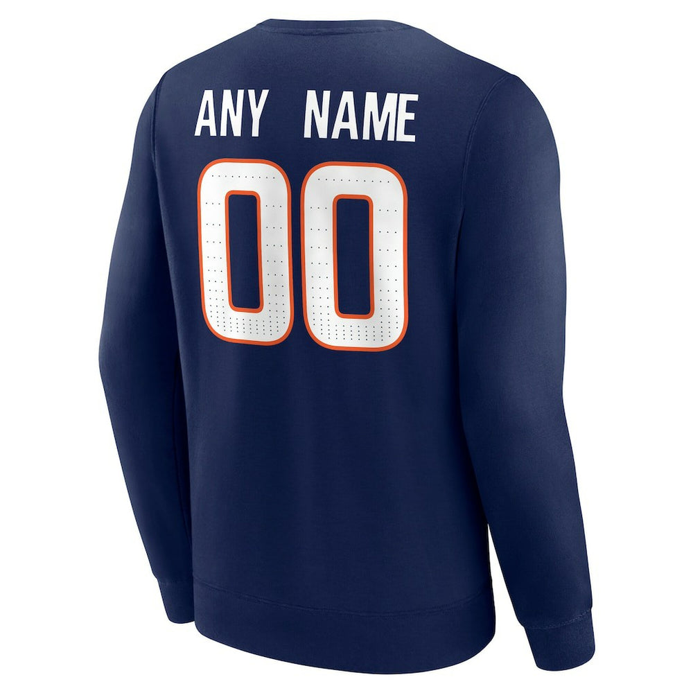 Denver Broncos Team Authentic Personalized Name & Number Sweatshirt - Navy cheap