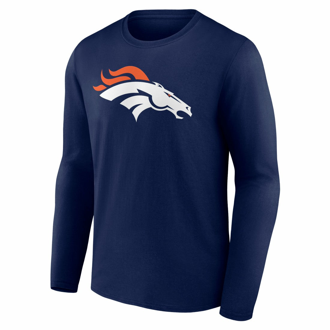Denver Broncos Team Authentic Personalized Name & Number Long Sleeve T-Shirt - Navy for sale