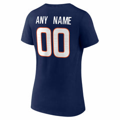 Denver Broncos Women's Team Authentic Personalized Name & Number V-Neck T-Shirt - Navy discount