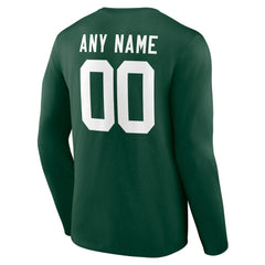 Green Bay Packers Team Authentic Personalized Name & Number Long Sleeve T-Shirt - Green for sale