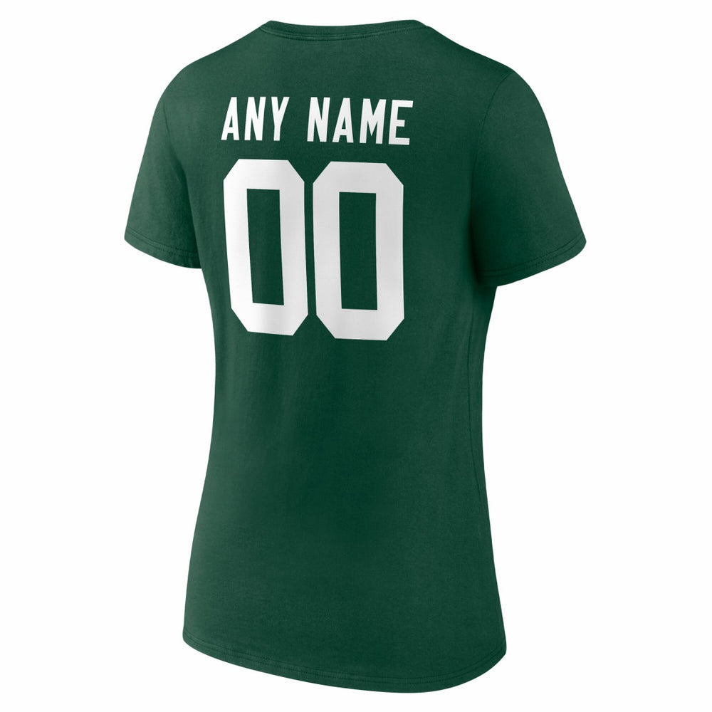 Green Bay Packers Women's Team Authentic Personalized Name & Number V-Neck T-Shirt - Green on sale