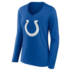 Indianapolis Colts Women's Team Authentic Personalized Name & Number Long Sleeve V-Neck T-Shirt - Royal outlet