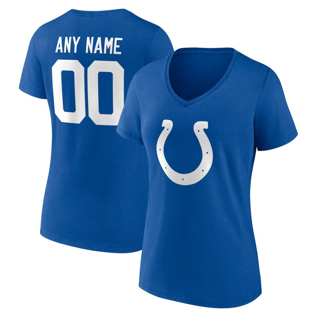 Indianapolis Colts Women's Team Authentic Personalized Name & Number V-Neck T-Shirt - Royal outlet