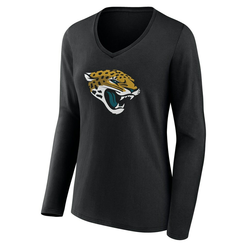 Jacksonville Jaguars Women's Team Authentic Personalized Name & Number Long Sleeve V-Neck T-Shirt - Black outlet