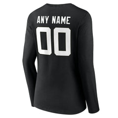 Jacksonville Jaguars Women's Team Authentic Personalized Name & Number Long Sleeve V-Neck T-Shirt - Black outlet