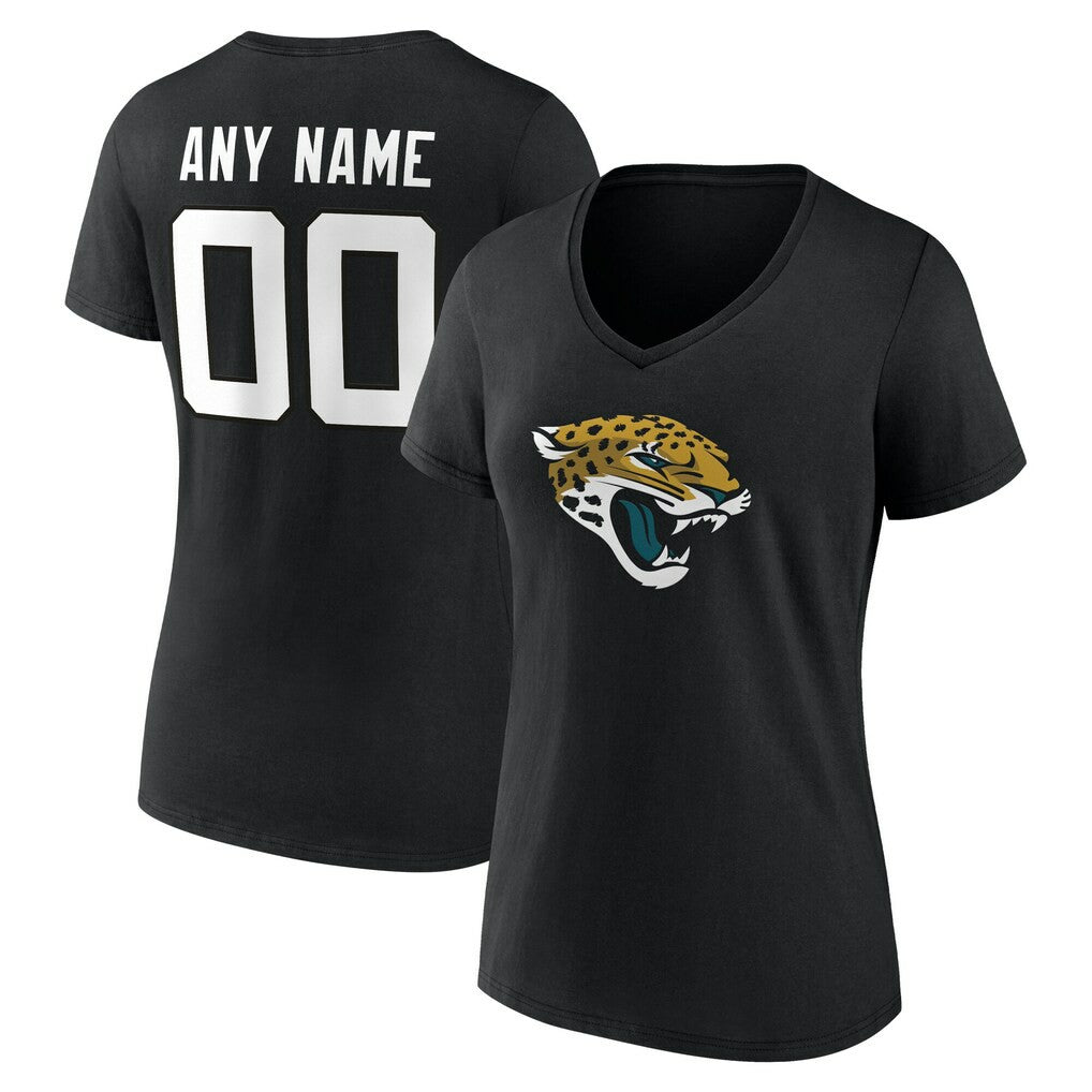 Jacksonville Jaguars Women's Team Authentic Personalized Name & Number V-Neck T-Shirt - Black outlet