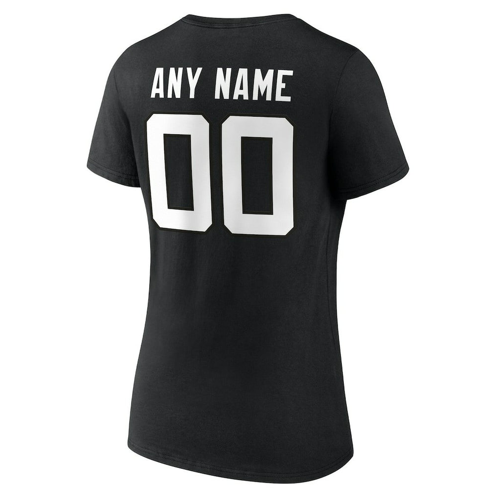 Jacksonville Jaguars Women's Team Authentic Personalized Name & Number V-Neck T-Shirt - Black outlet