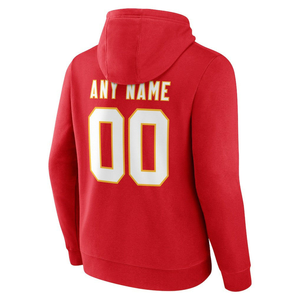Kansas City Chiefs Team Authentic Personalized Name & Number Hoodie - Red discount
