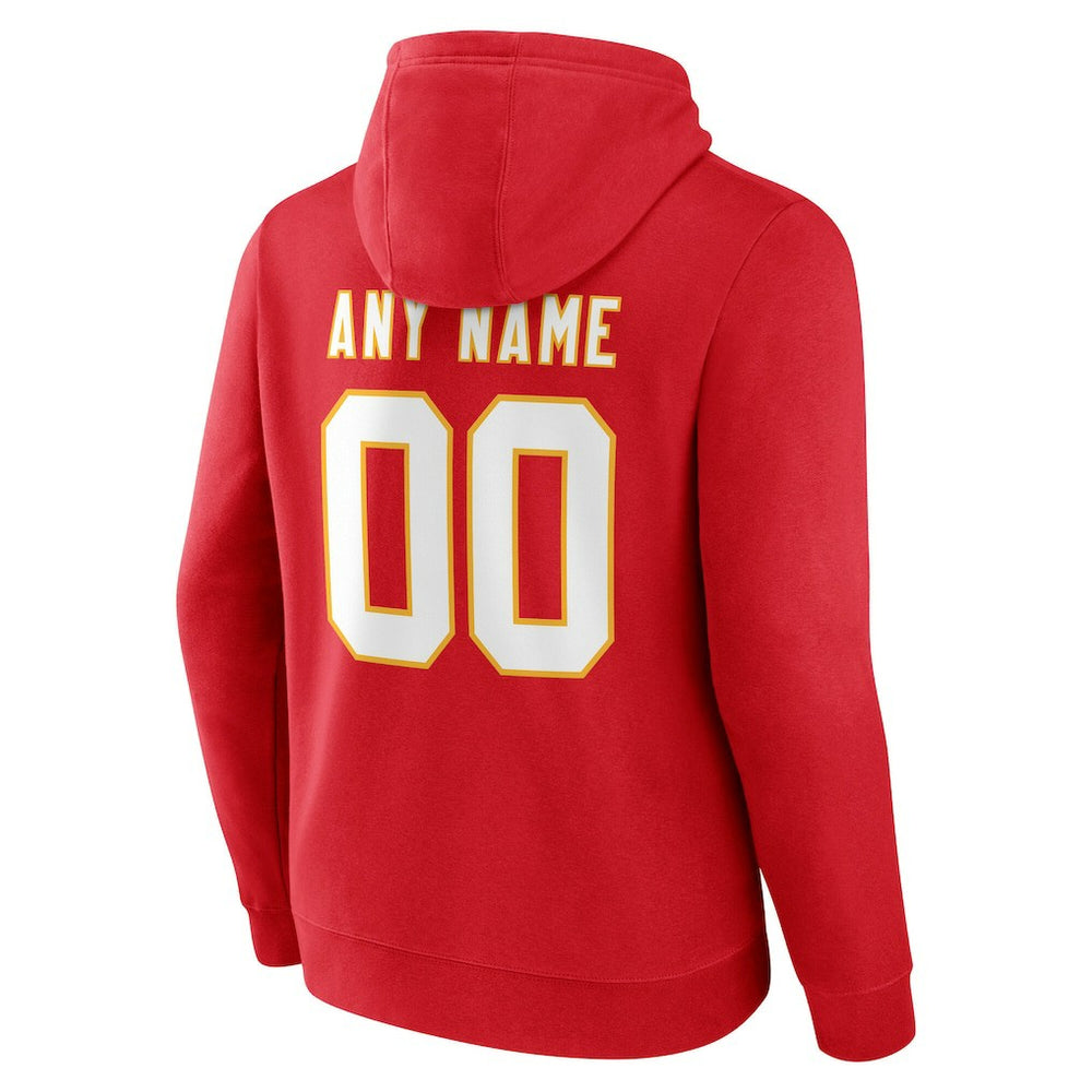 Kansas City Chiefs Team Authentic Personalized Name & Number Hoodie - Red discount