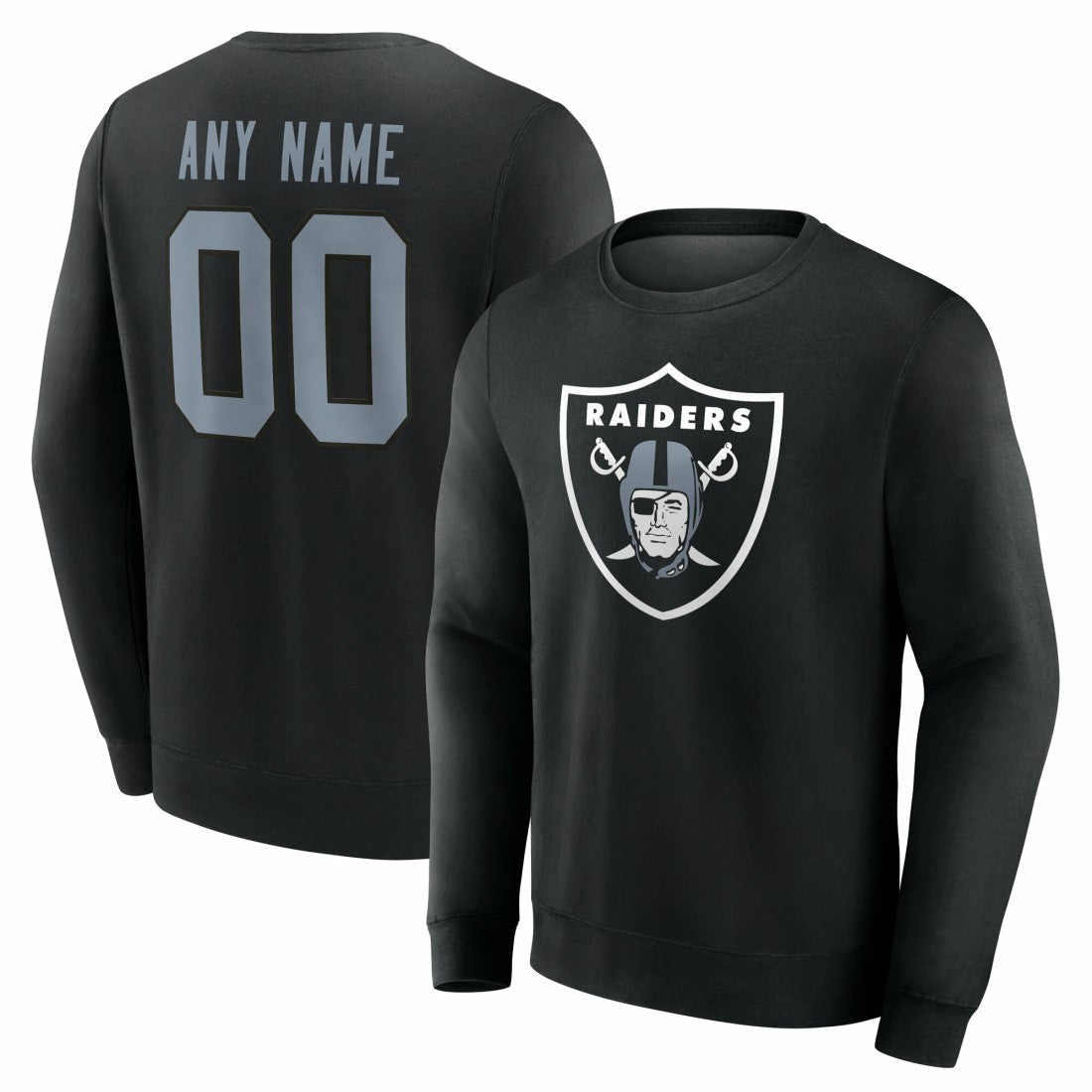 Las Vegas Raiders Team Authentic Personalized Name & Number Sweatshirt - Black sale