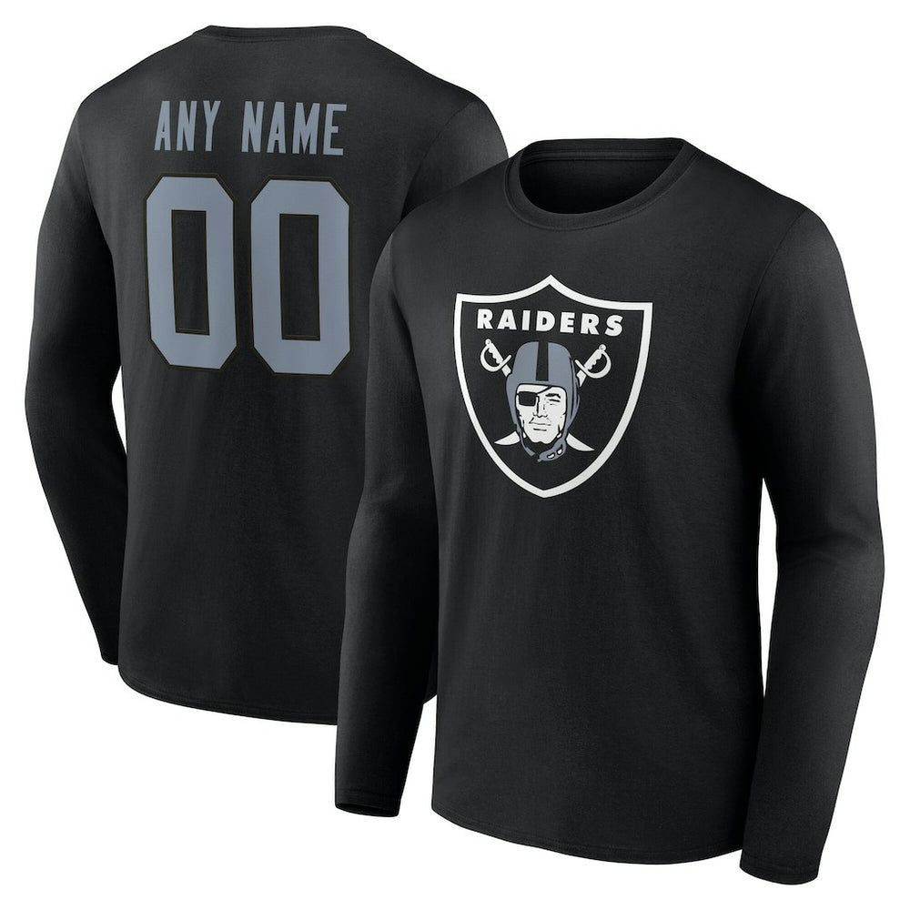Las Vegas Raiders Team Authentic Personalized Name & Number Long Sleeve T-Shirt - Black outlet