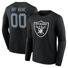 Las Vegas Raiders Team Authentic Personalized Name & Number Long Sleeve T-Shirt - Black outlet
