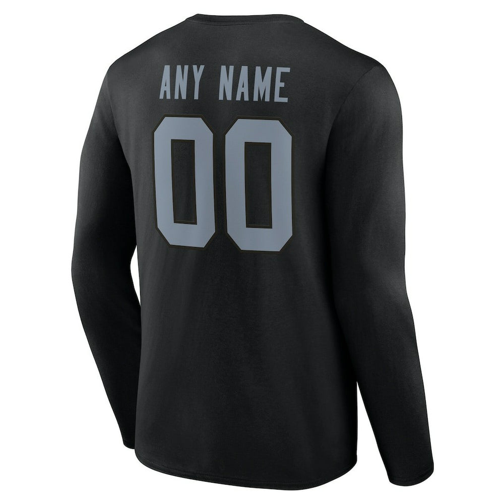 Las Vegas Raiders Team Authentic Personalized Name & Number Long Sleeve T-Shirt - Black outlet